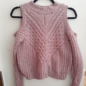 Lavender Cold Shoulder Sweater by Express - Medium